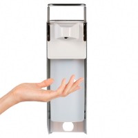 Good Price Wall-Mounted 304S.S Elbow Sanitizer Dispenser Car Wash Brush With Soap Dispenser Quick Delivery