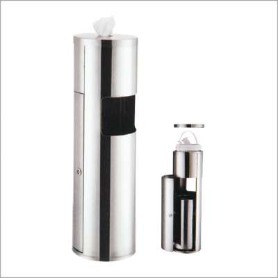 Floor Standing Gym Wet Wipes Dispenser, Upward Dispensing, Stainless steel Satin Finish